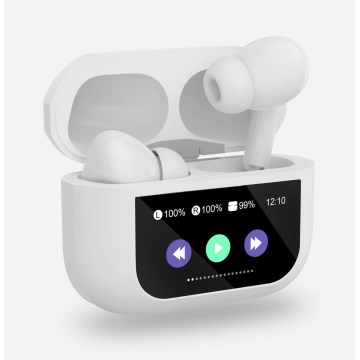 Trådlösa hörlurar med LCD-skärm 300 mAh + 2x 30 mAh vita