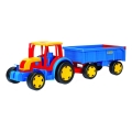 Traktor med släp 102 cm röd/blå/gul