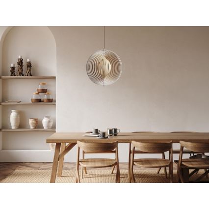 Träpendel med kabel 1xE27/60W/230V Ø 50 cm massiv/faner/gummiträ