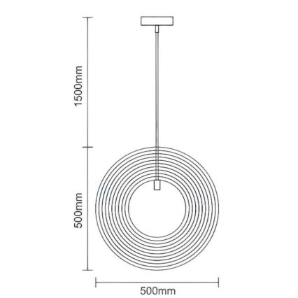 Träpendel med kabel 1xE27/60W/230V Ø 50 cm massiv/faner/gummiträ