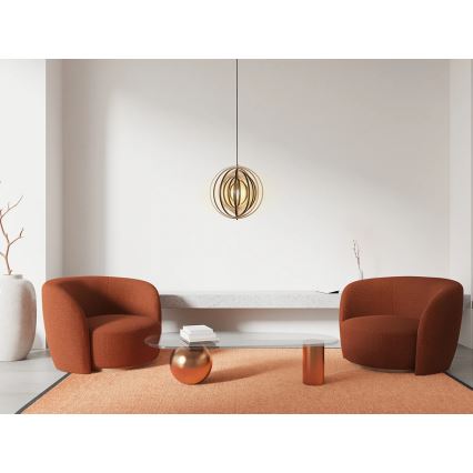 Träpendel med vajer 1xE27/60W/230V Ø 43,5 cm massiv/fanér/gummiträ