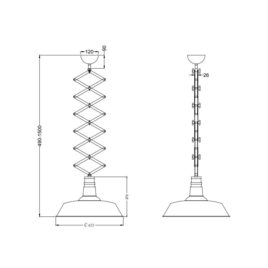 Trio - Höj- och sänkbar ljuskrona DETROIT 1xE27/42W/230V