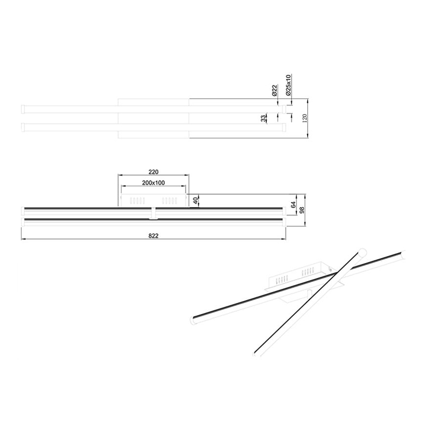 Trio - LED Dimbar infälld ljuskronaSMARAGD 2xLED/8W/230V 3000-6000K