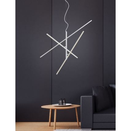 Trio - LED Dimbar ljuskrona med upphängning TIRIAC 3xLED/8,5W/230V vit