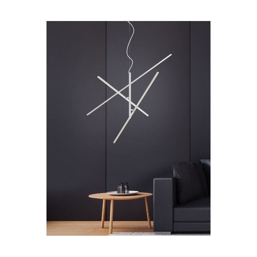 Trio - LED Dimbar ljuskrona med upphängning TIRIAC 3xLED/8,5W/230V vit