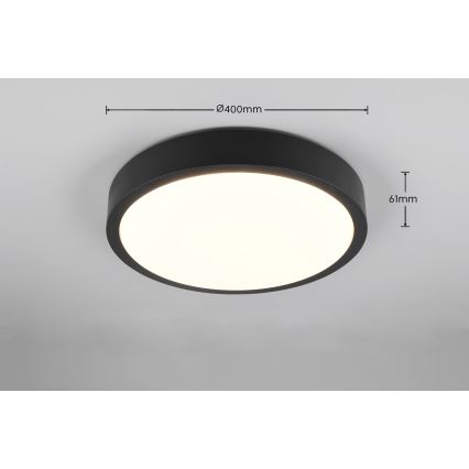 Trio - LED-dimbar taklampa ISEO LED/24W/230V 3000K Ø 40 cm svart