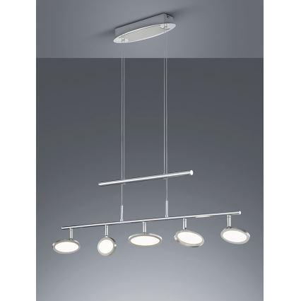 Trio - LED ljuskrona med upphängningsrem DUELLANT 5xLED/4,3W/230V