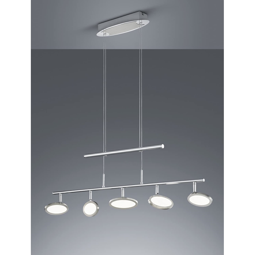 Trio - LED ljuskrona med upphängningsrem DUELLANT 5xLED/4,3W/230V