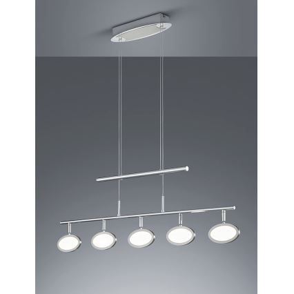 Trio - LED ljuskrona med upphängningsrem DUELLANT 5xLED/4,3W/230V