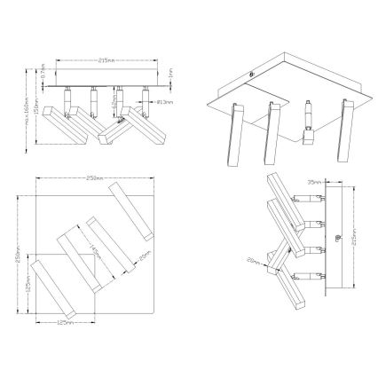 Trio - LED Spotlight OPIUM 4xLED/4,5W/230V