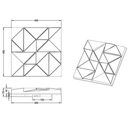 Trio - LED taklampa TRINITY LED/24W/230V 3000/4000/5500K