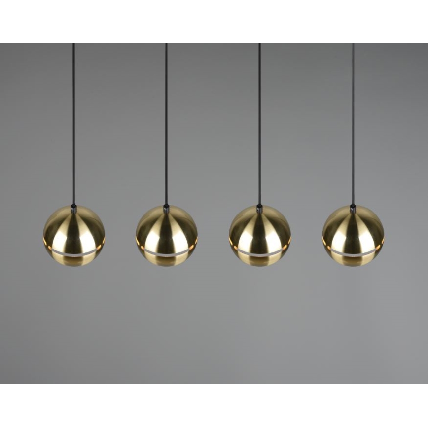 Trio - Ljuskrona med textilsladd FLETCHER 4xE14/40W/230V mässing