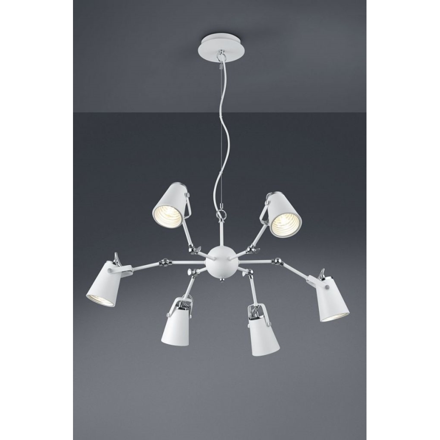 Trio - Ljuskrona med upphängningsrem EDWARD 6xE14/40W/230V