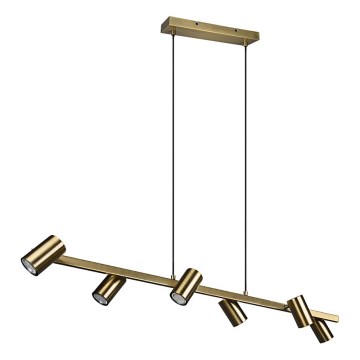 Trio - Pendellampa MARLEY på kabel 6xGU10/35W/230V mässing