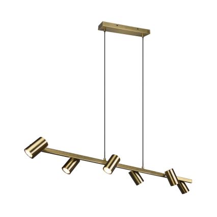 Trio - Pendellampa MARLEY på kabel 6xGU10/35W/230V mässing