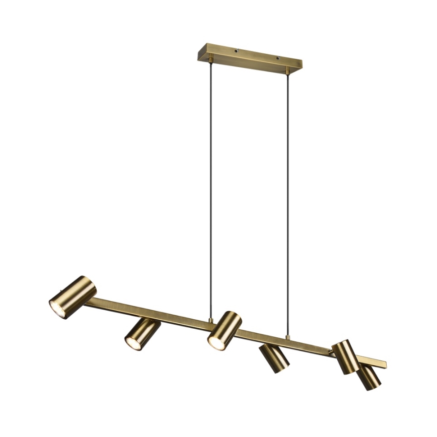Trio - Pendellampa MARLEY på kabel 6xGU10/35W/230V mässing