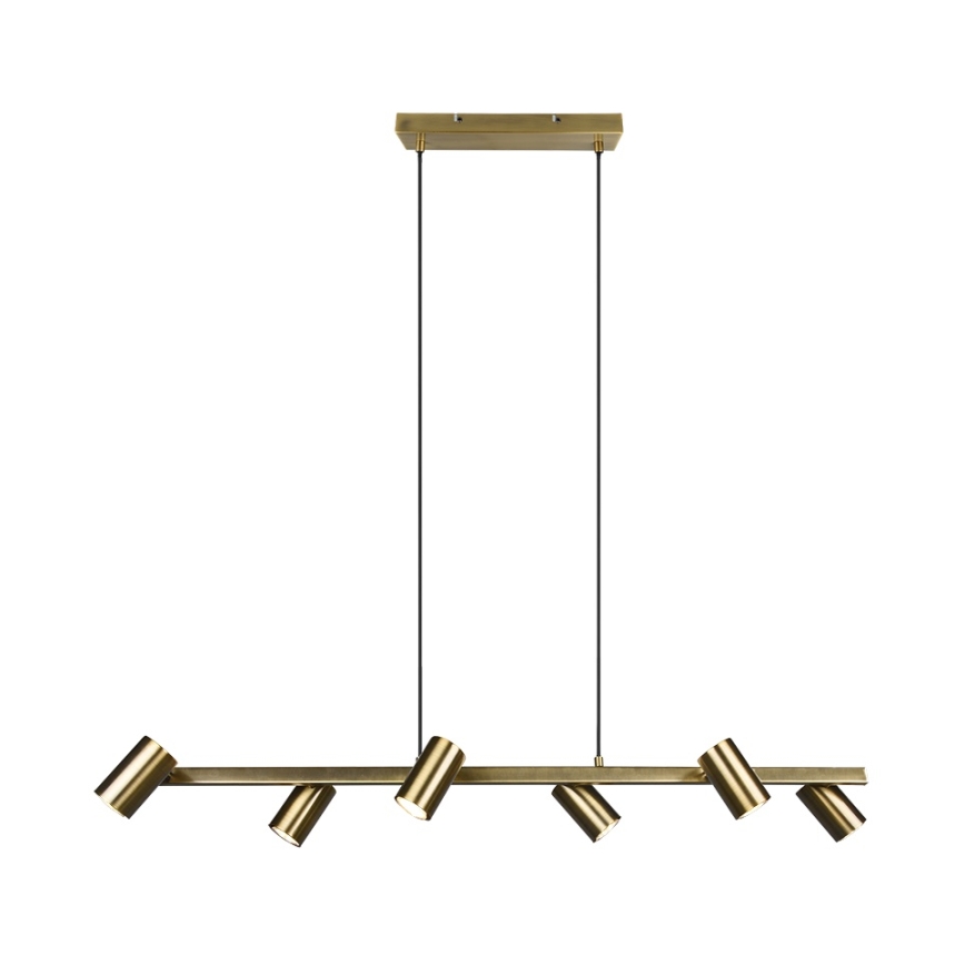 Trio - Pendellampa MARLEY på kabel 6xGU10/35W/230V mässing