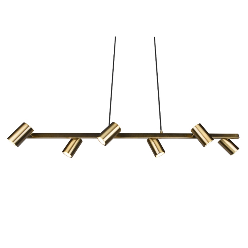 Trio - Pendellampa MARLEY på kabel 6xGU10/35W/230V mässing