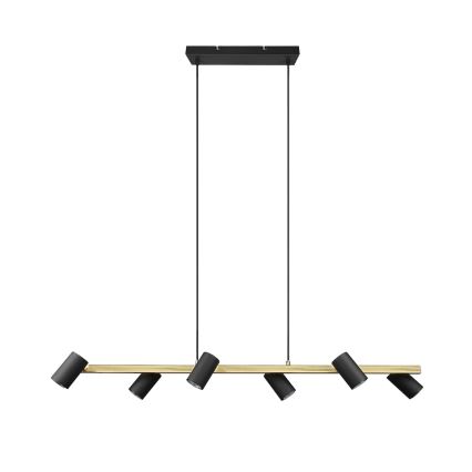 Trio - Taklampa med sladd MARLEY 6xGU10/35W/230V svart/guld