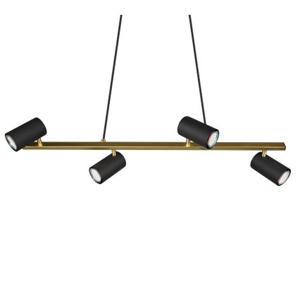 Trio - Takpendel MARLEY med vajer 4xGU10/35W/230V svart/guld