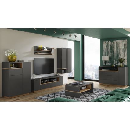 TV-bänk FRED antracit/ek artisan