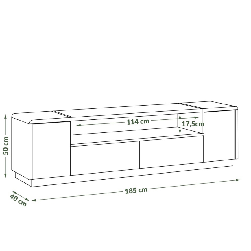 TV-bänk FRED vit/grå