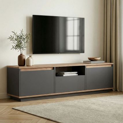 TV-bänk KREDE 160x30 cm antracit/furu