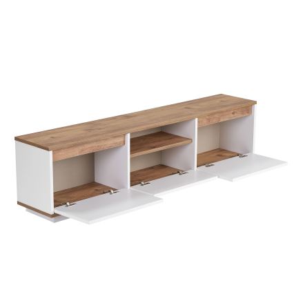 TV-bänk KREDE 160x30 cm vit/furu