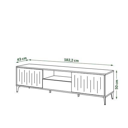 TV-bänk med låda RONJA taupe/svart