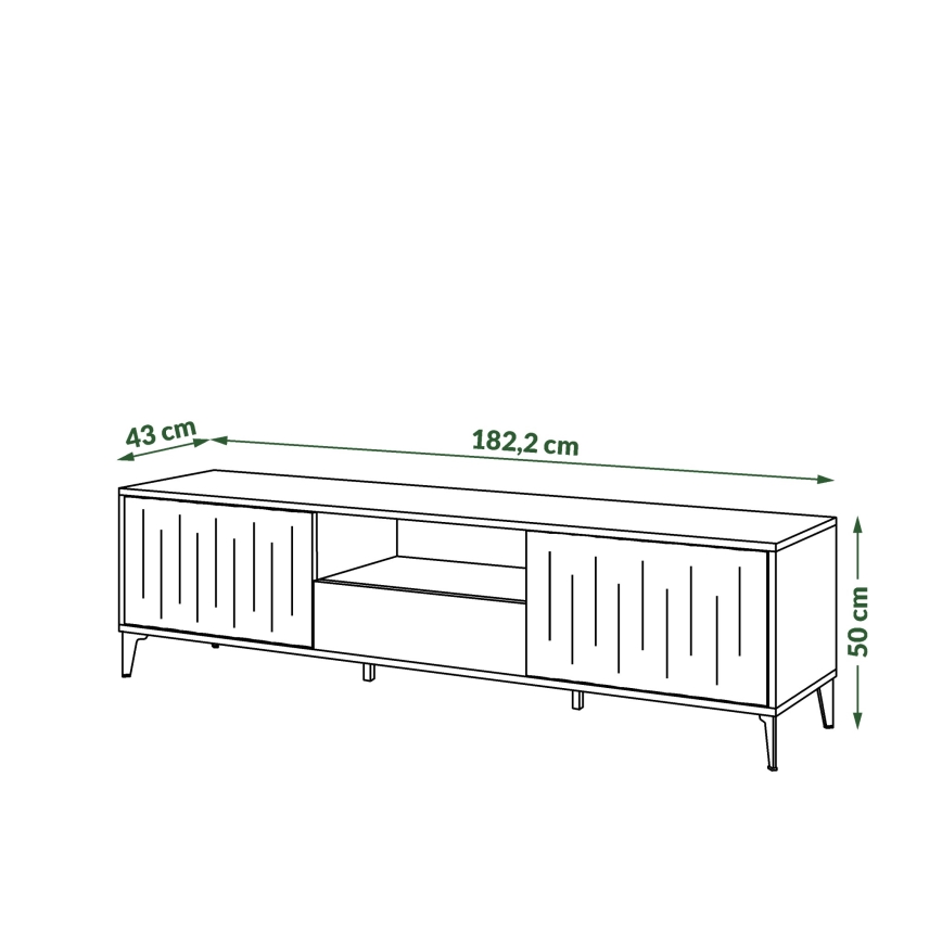 TV-bänk med låda RONJA taupe/svart