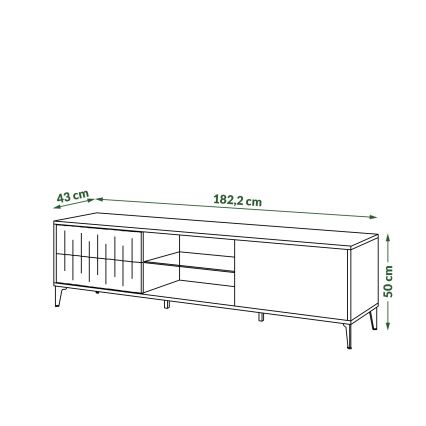 TV-bänk med lådor RONJA taupe/svart