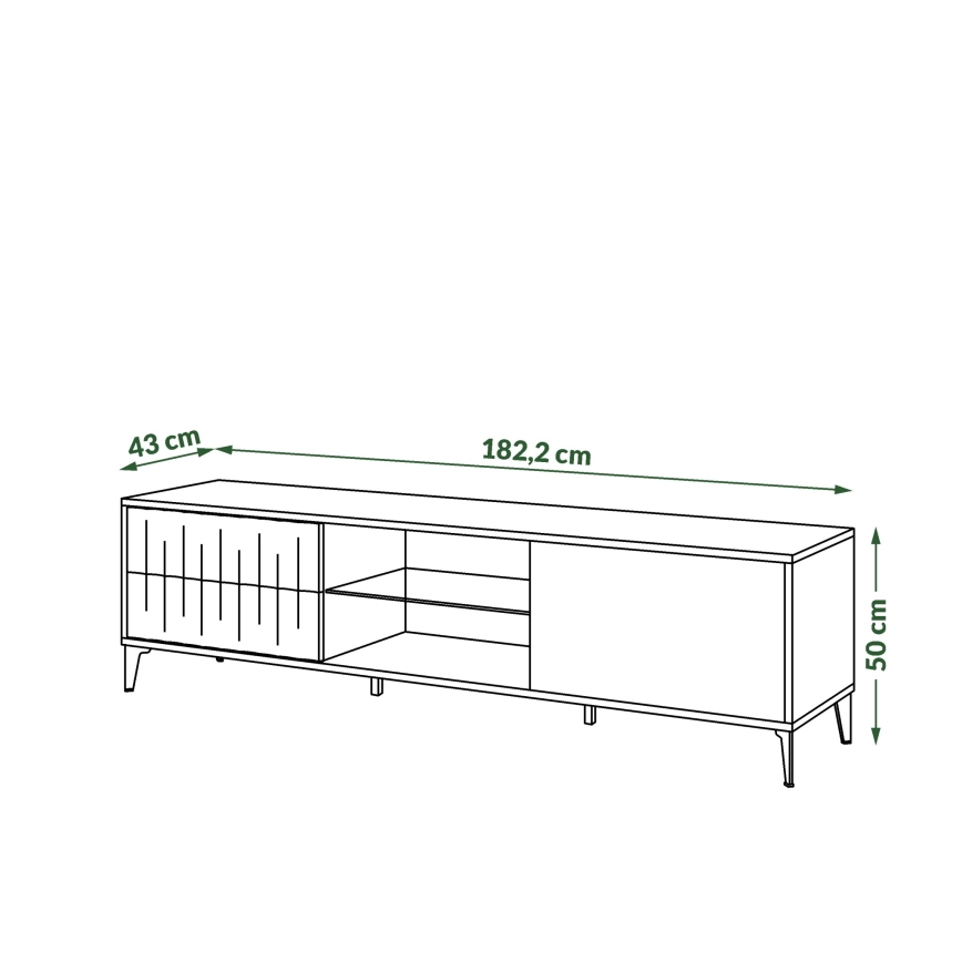 TV-bänk med lådor RONJA taupe/svart