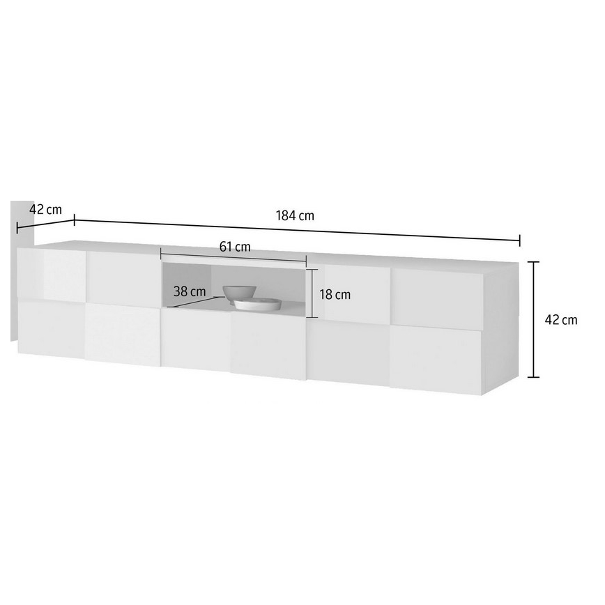 TV-bänk SERIAN 184x42x42 cm vit