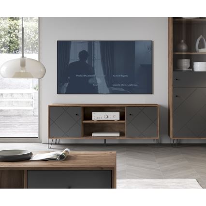 TV-bänk SULA craft-ek/svart