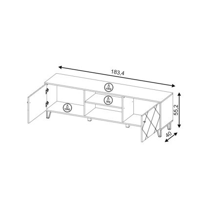 TV-bänk SULA craft-ek/svart