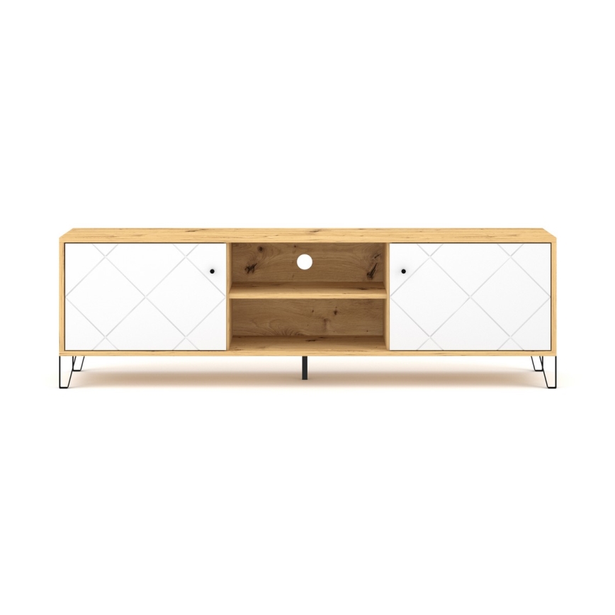 TV-bänk SULA i artisan-ek/vit