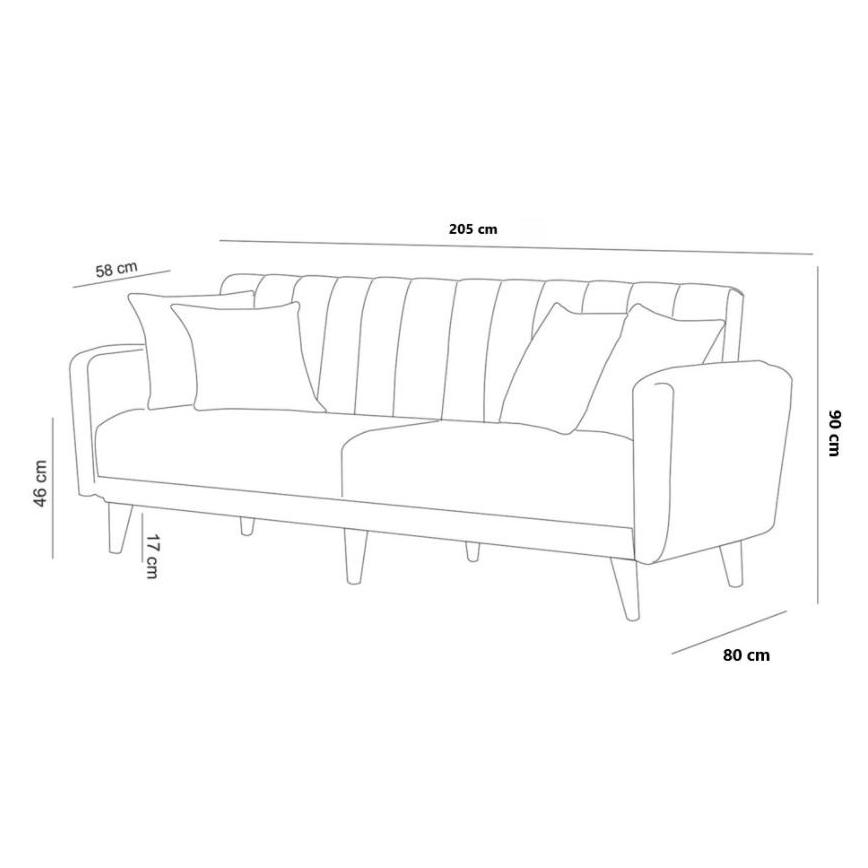 Tvåsitsig bäddsoffa KITO, krämfärgad