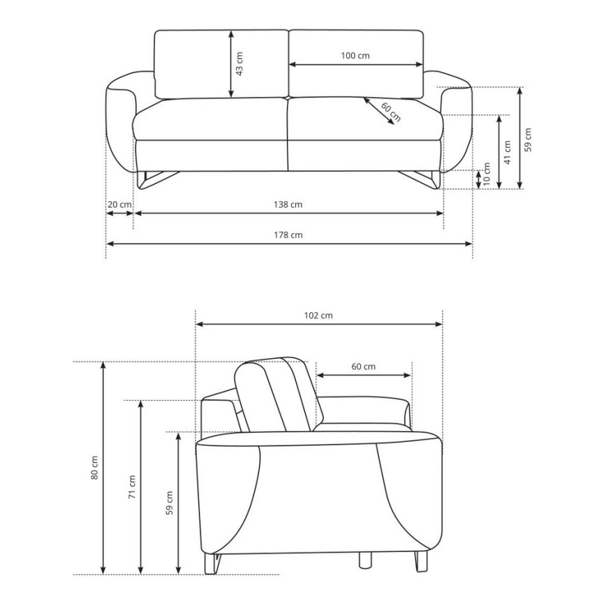 Tvåsitssoffa AVESTA blå