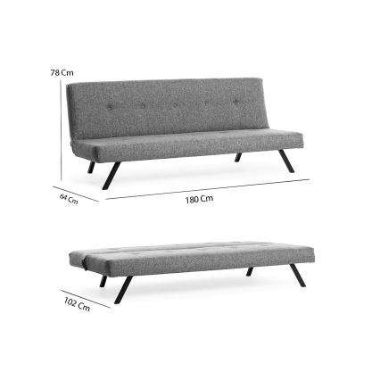 Tvåsitssoffa LOKO, ljusgrå