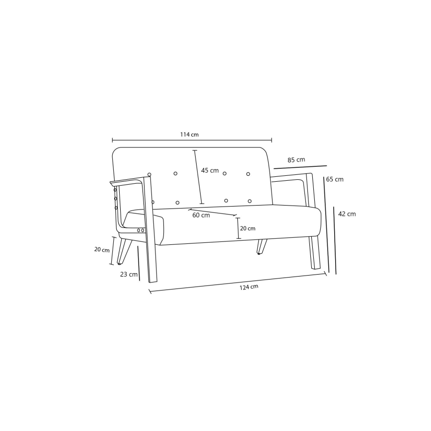 Tvåsitssoffa TUMI, krämfärgad