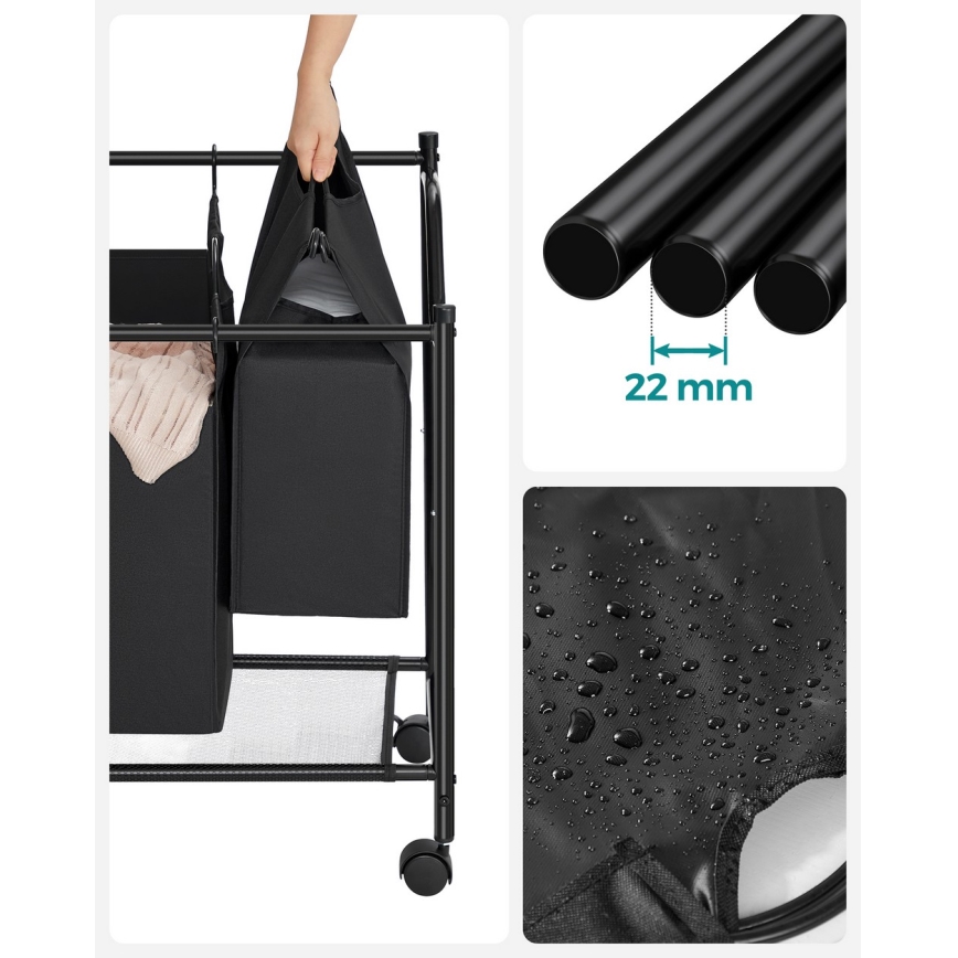 Tvättkorg LINA svart