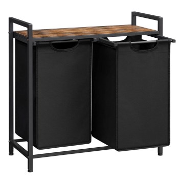 Tvättkorg REX 73x72x33 cm brun/svart