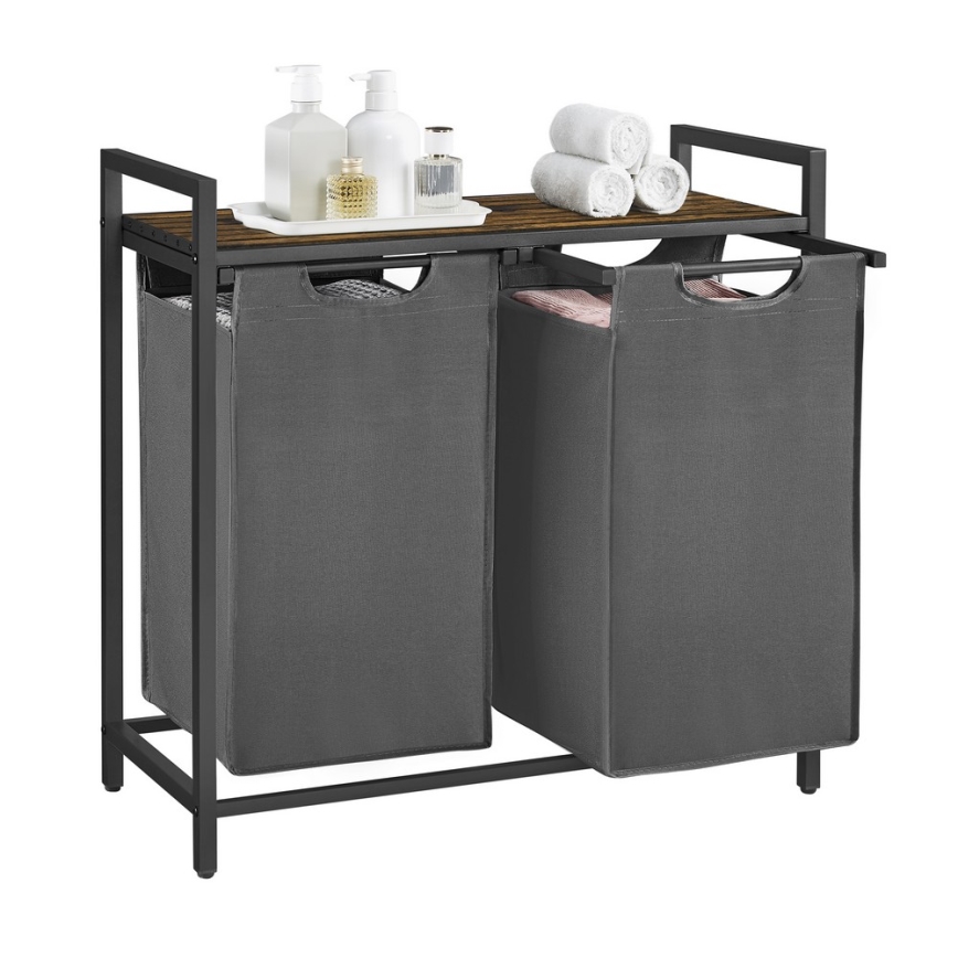 Tvättkorg REX brun/grå