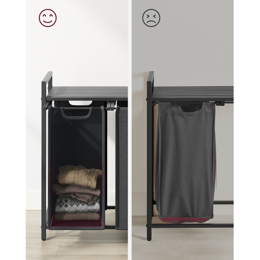 Tvättkorg REX svart/grå