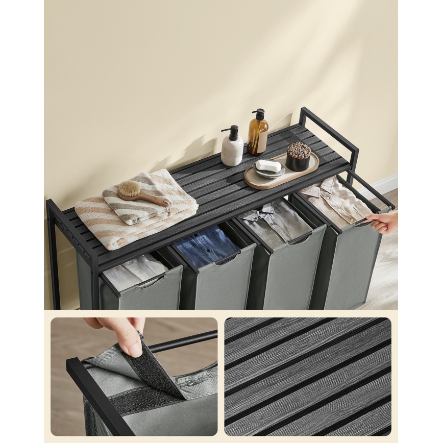 Tvättkorg REX svart/grå