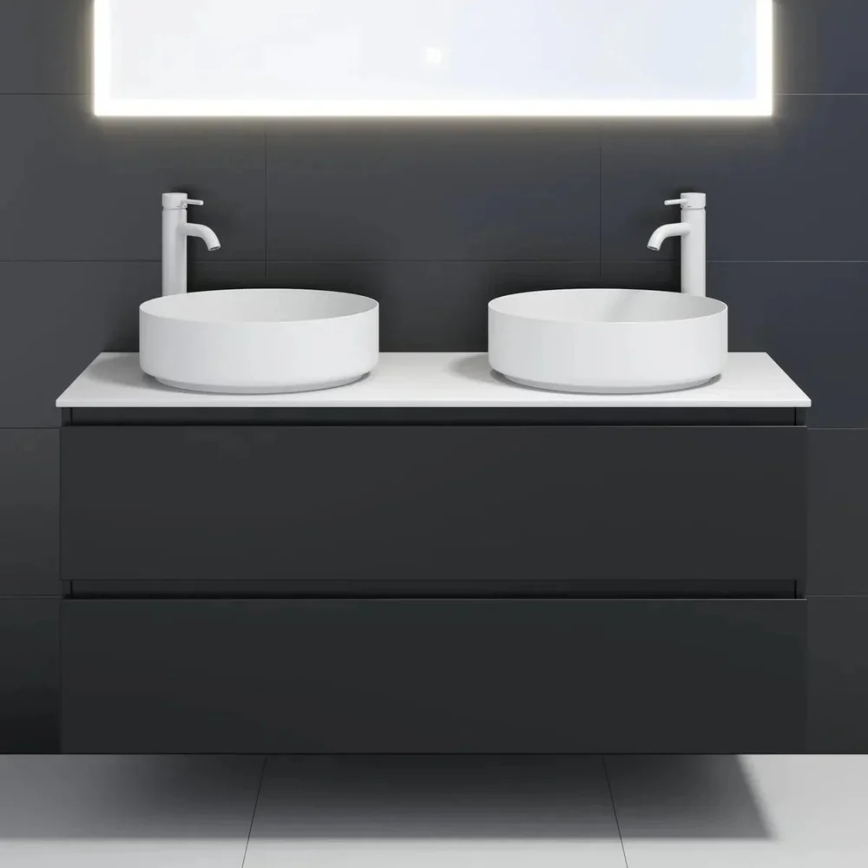 Tvättställ för bänkskiva LJORDAL Ø 40 cm stål/vit