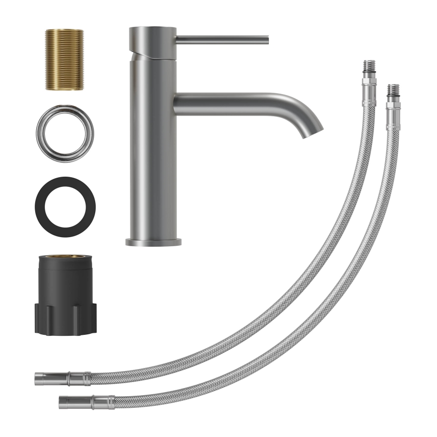 Tvättställsblandare SOVANG 18,3 cm pulverlackerad grå