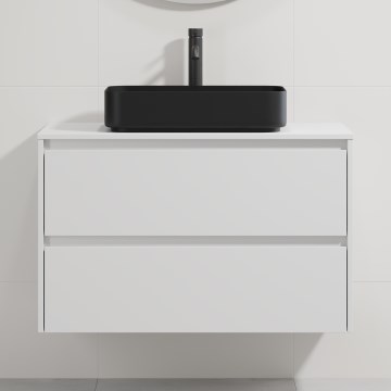 Tvättställskommod TRONDHEIM/LJORDAL 90x57x46 cm vit/svart