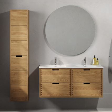 Tvättställsskåp GRIBSKOV 120 cm beige/ek