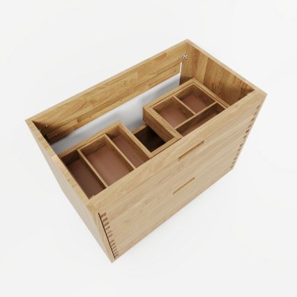 Tvättställsskåp GRIBSKOV 80 cm beige/ek